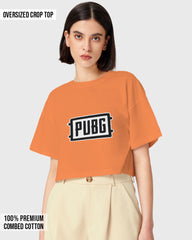 Womens Oversized Cropped TShirt Gaming Pubg 1