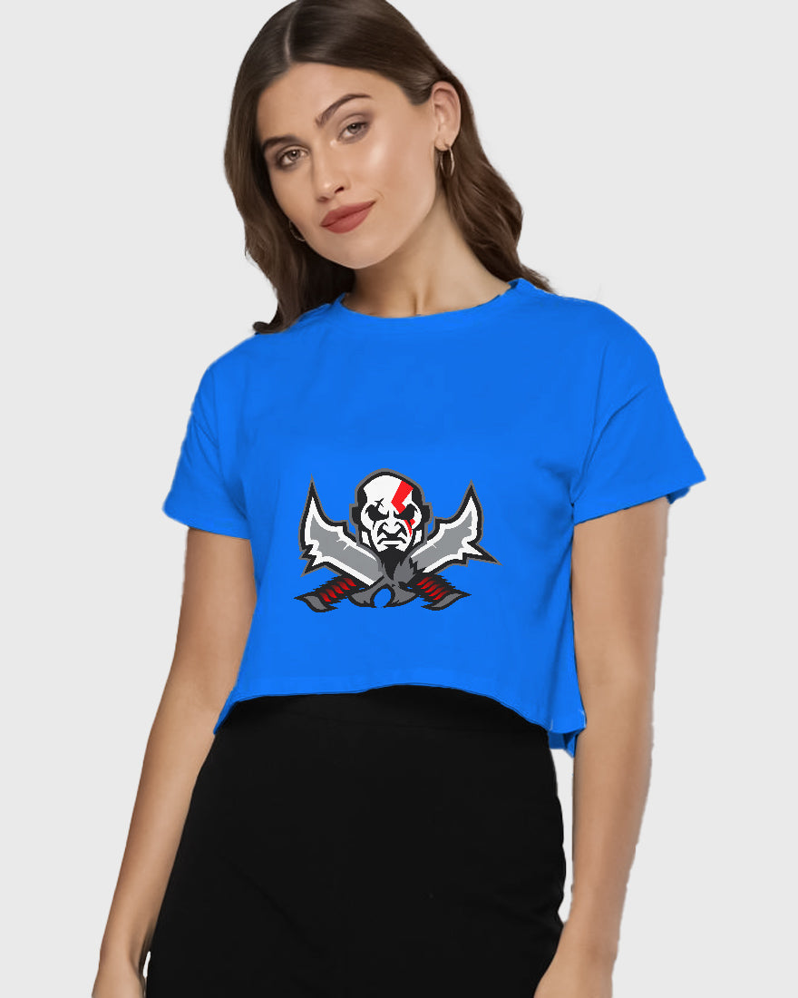 Womens Cropped TShirt Gaming God Of War Kratos