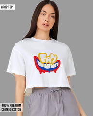 Womens Cropped TShirt Funky Fan