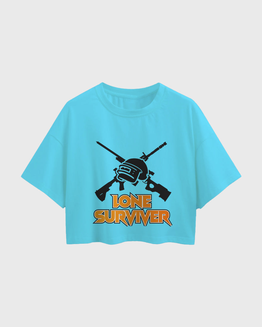 Womens Oversized Cropped TShirt Gaming Pubg 2