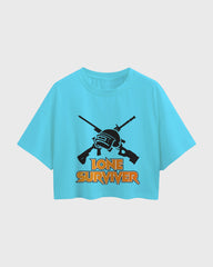 Womens Oversized Cropped TShirt Gaming Pubg 2