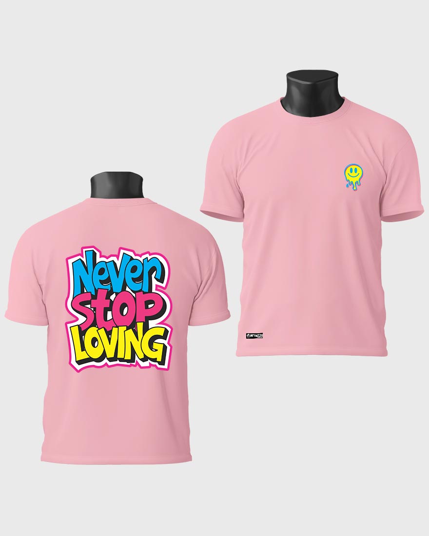 Mens Regular Tshirt Funky Never Stop Loving