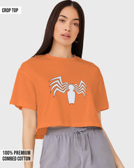 Womens Cropped TShirt Movies Venom Logo