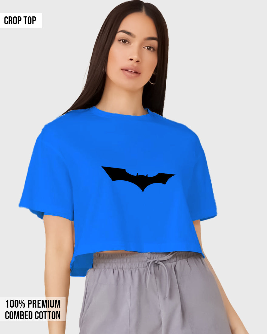 Womens Cropped TShirt Movies Batman Logo