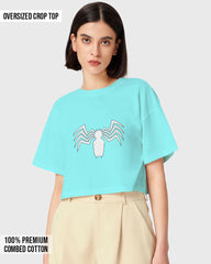 Womens Oversized Cropped TShirt Movies Venom Logo