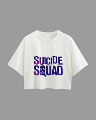 Womens Oversized Cropped TShirt Gaming Suicide Squad Specialops