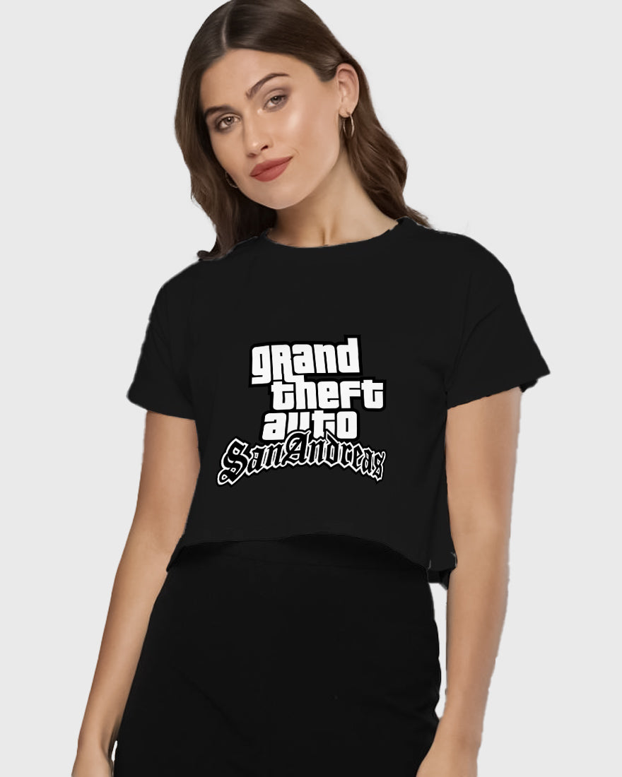 Womens Cropped TShirt Gaming Gta 3