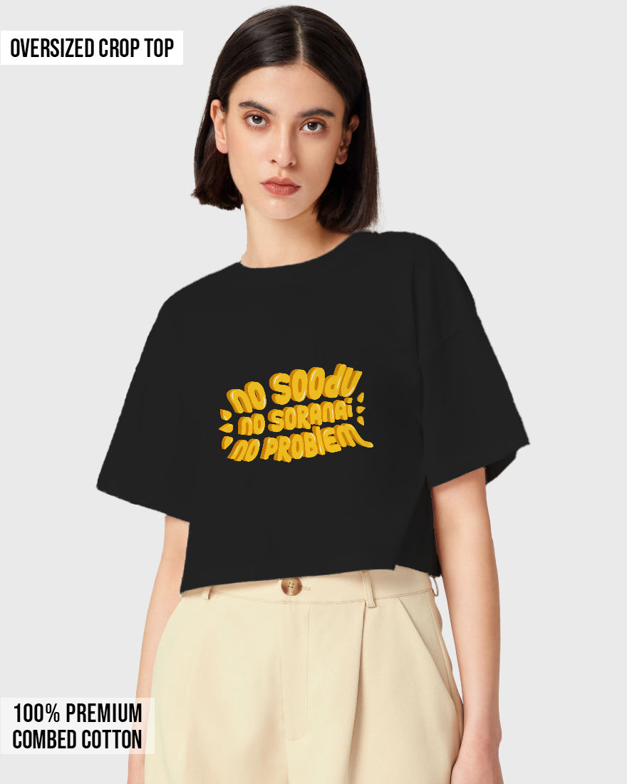 Womens Oversized Cropped TShirt Trendings No Problem