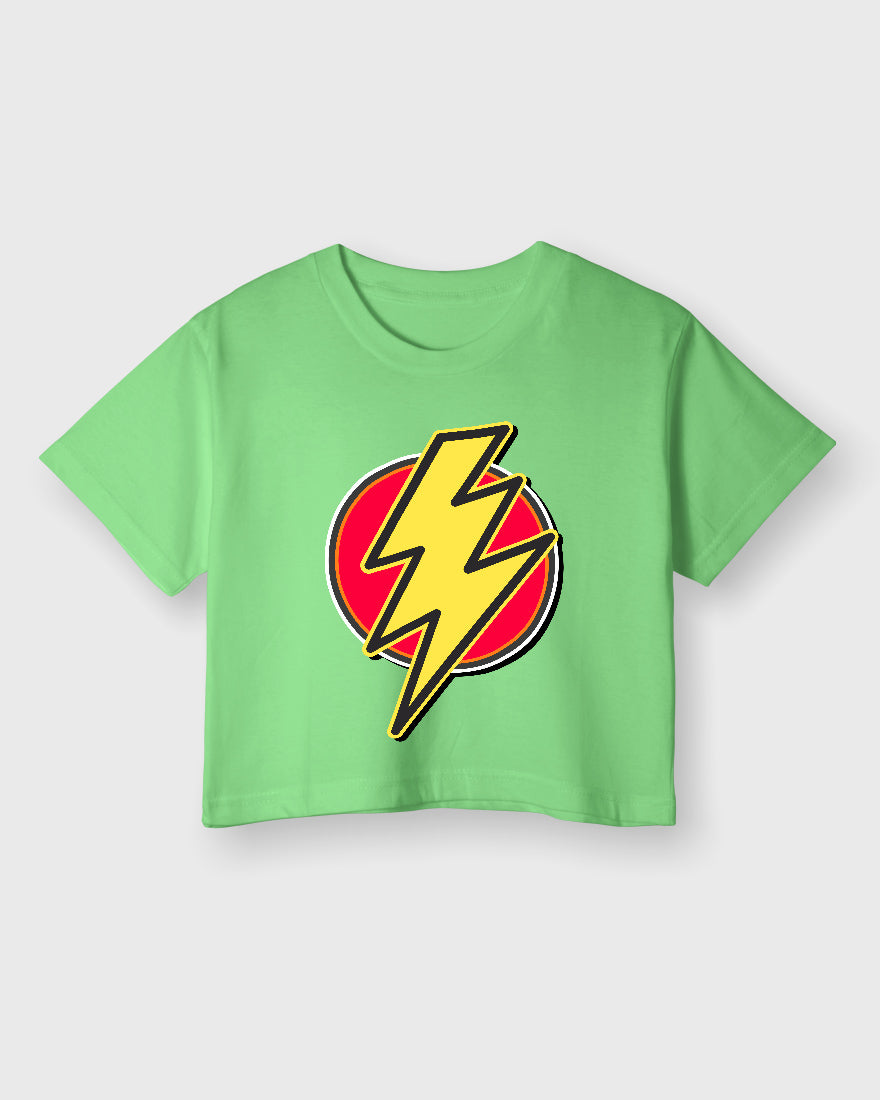 Womens Cropped TShirt Movies Flash Logo2