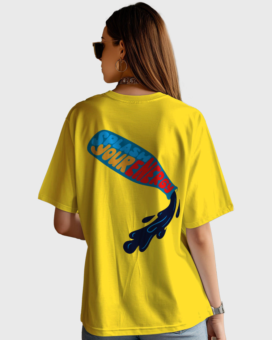 Womens Oversized TShirt Funky Splash Your Energy