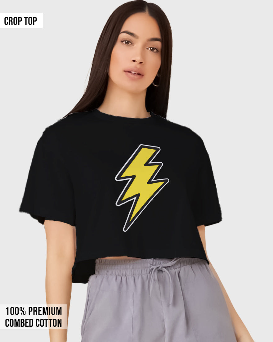 Womens Cropped TShirt Movies Flash Logo1