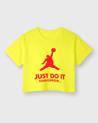 Womens Cropped TShirt Funky Just Do It