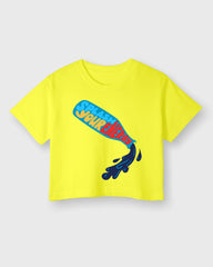 Womens Cropped TShirt Funky Splash