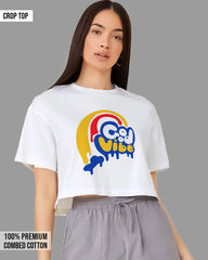 Womens Cropped TShirt Funky Good Vibes