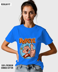 Womens Relaxed Fit TShirt Cartoon Popeye