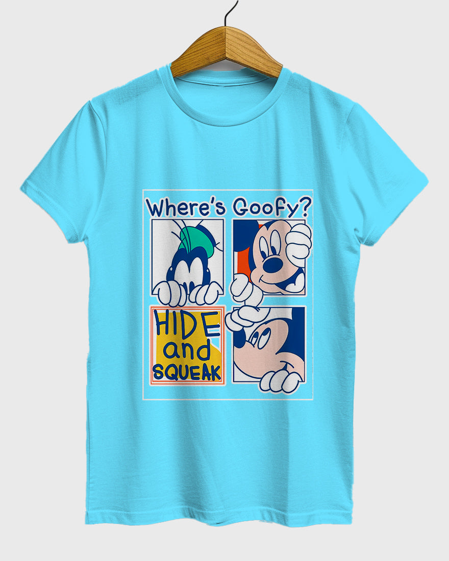 Womens Relaxed Fit TShirt Cartoon Mickey Hide & Squeak