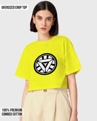 Womens Oversized Cropped TShirt Movies Iron Man Arc Reacter