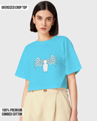 Womens Oversized Cropped TShirt Movies Venom Logo