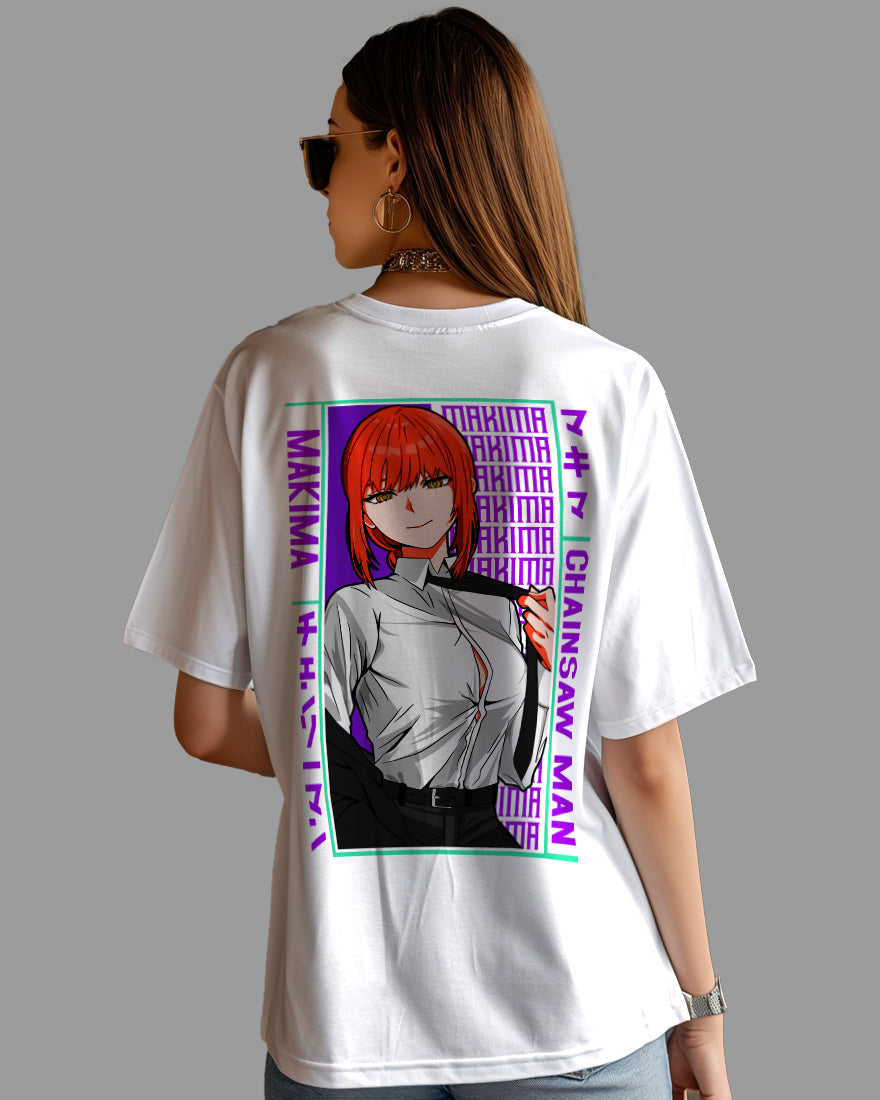 Womens Oversized TShirt Anime Chainsaw Man Makima