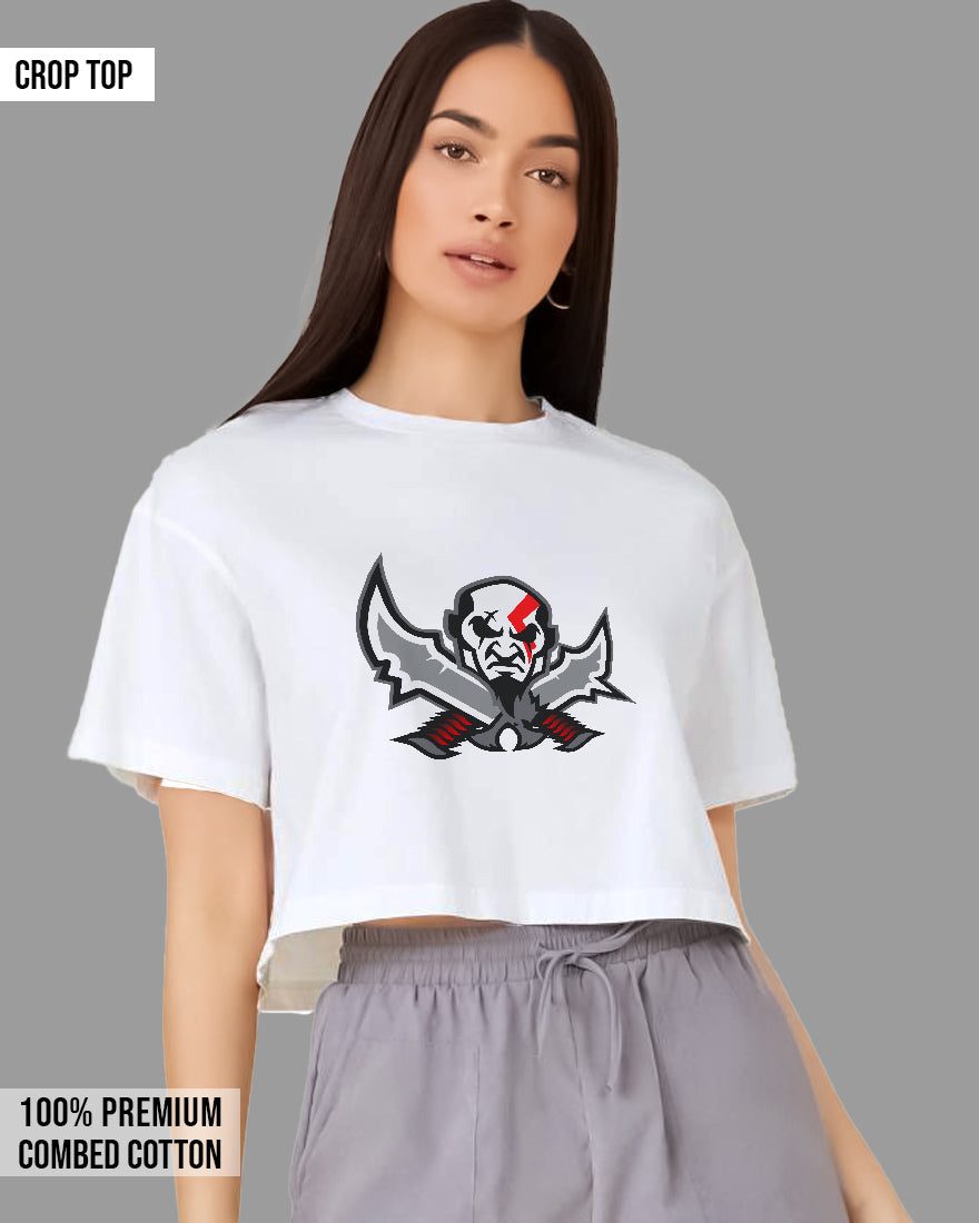 Womens Cropped TShirt Gaming God Of War Kratos