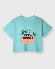 Womens Cropped TShirt Cartoon Sinchan