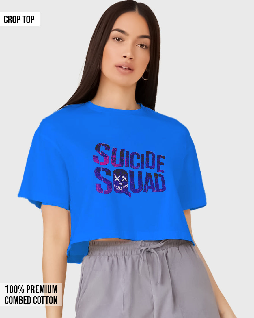 Womens Cropped TShirt Gaming Suicide Squad Special Ops