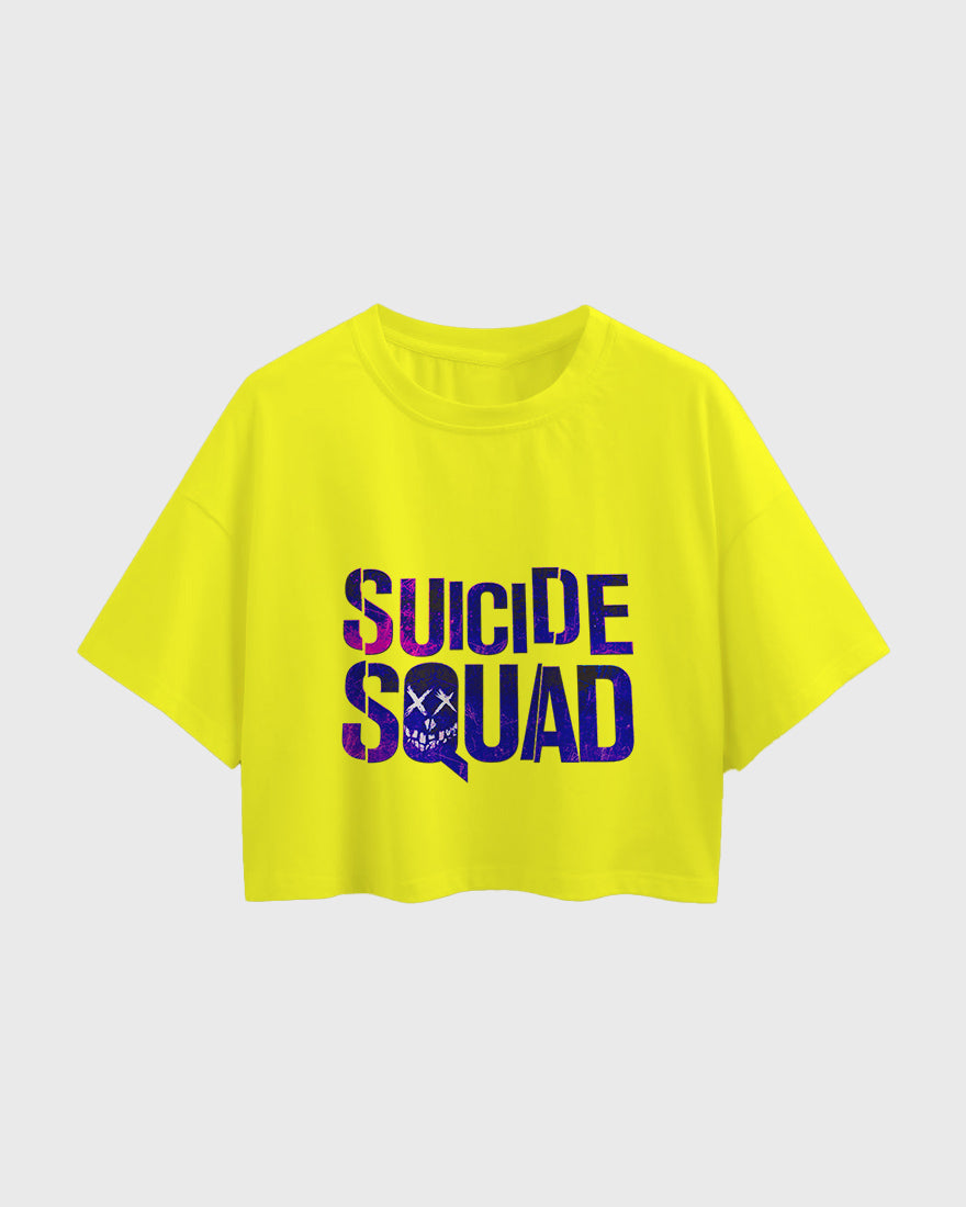 Womens Oversized Cropped TShirt Gaming Suicide Squad Specialops