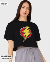 Womens Cropped TShirt Movies Flash Logo2