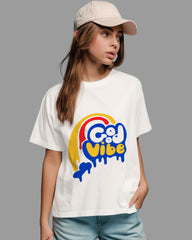 Womens Relaxed Fit TShirt Funky Good Vibe