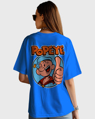 Womens Oversized TShirt Cartoon Popeye