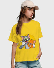 Womens Relaxed Fit TShirt Cartoon Tom & Jerry