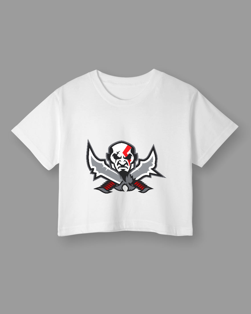 Womens Cropped TShirt Gaming God Of War Kratos