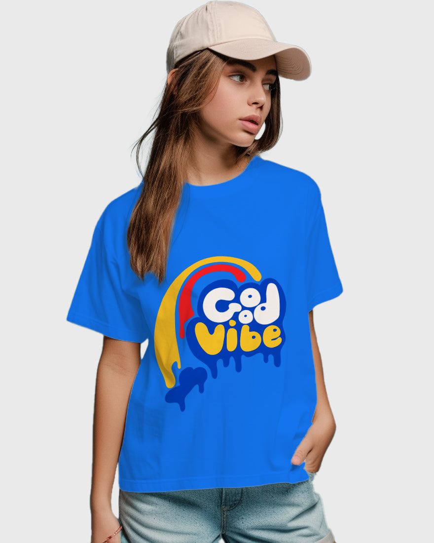 Womens Relaxed Fit TShirt Funky Good Vibe