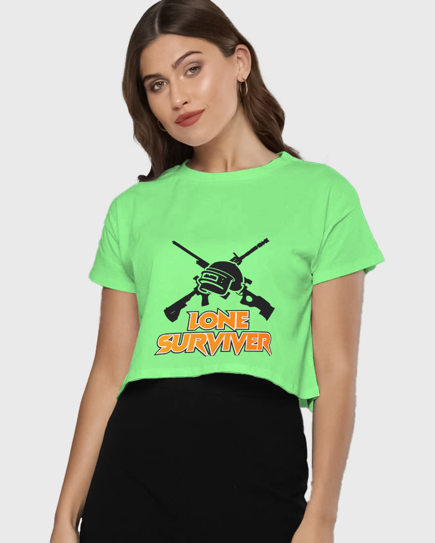 Womens Cropped TShirt Gaming Pubg 2