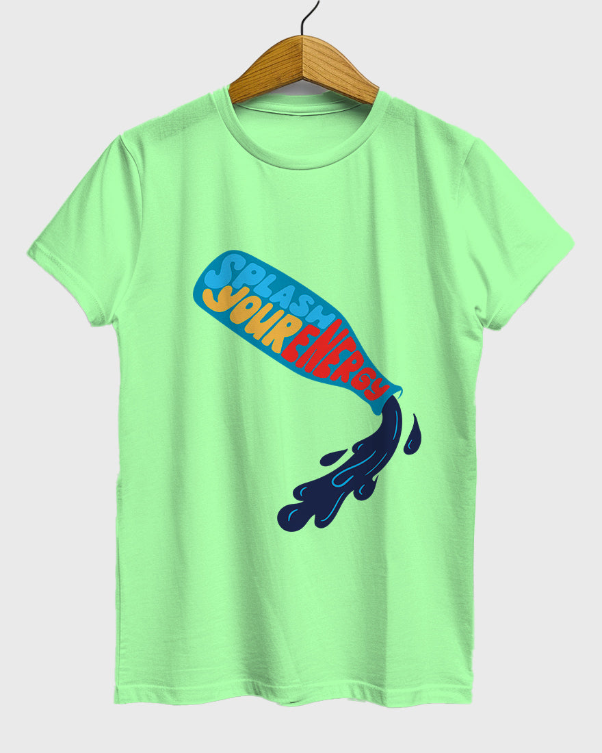 Womens Relaxed Fit TShirt Funky Splash Your Energy