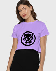 Womens Cropped TShirt Movies Black Panther Logo