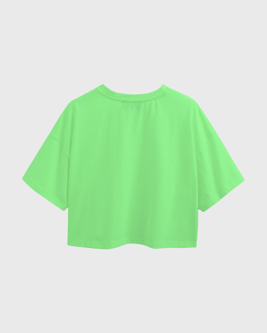 Womens Oversized Cropped TShirt Funky Just Do It