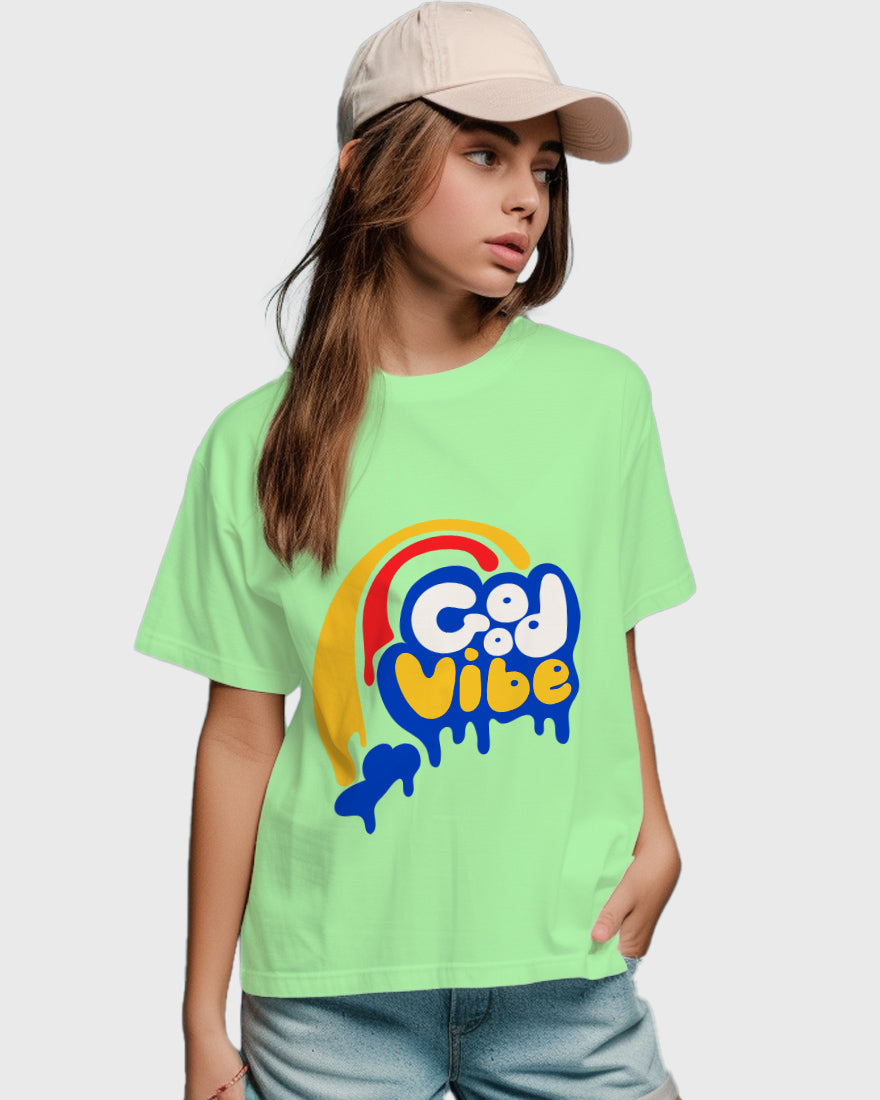 Womens Relaxed Fit TShirt Funky Good Vibe