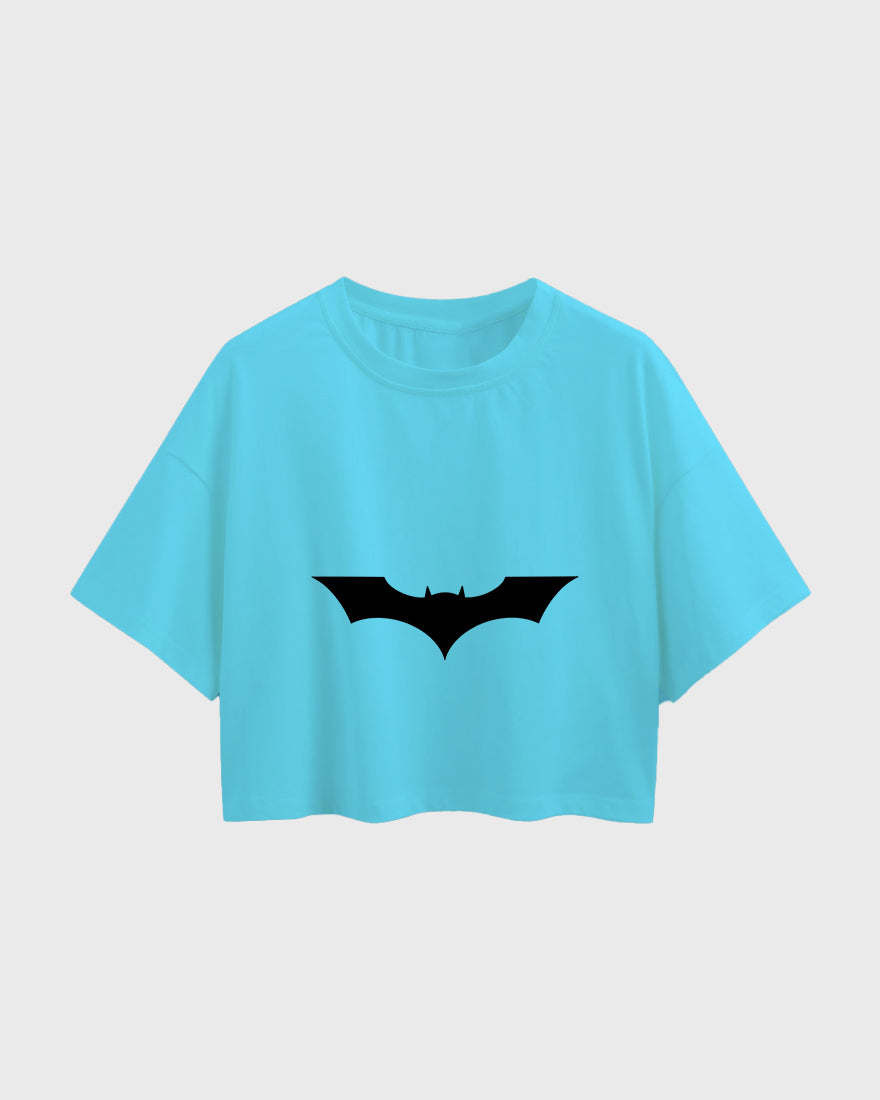 Womens Oversized Cropped TShirt Movies Batman Logo