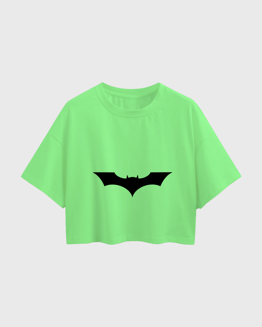 Womens Oversized Cropped TShirt Movies Batman Logo