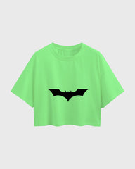 Womens Oversized Cropped TShirt Movies Batman Logo