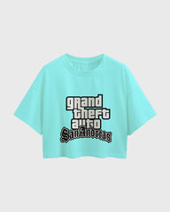 Womens Oversized Cropped TShirt Gaming Gta 3