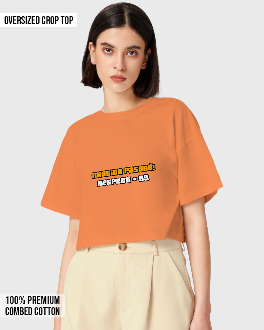 Womens Oversized Cropped TShirt Gaming Gta 2