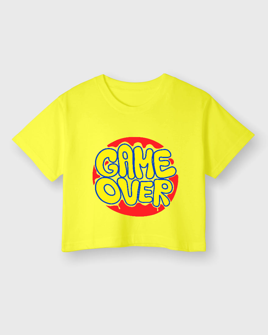 Womens Cropped TShirt Funky Game Over