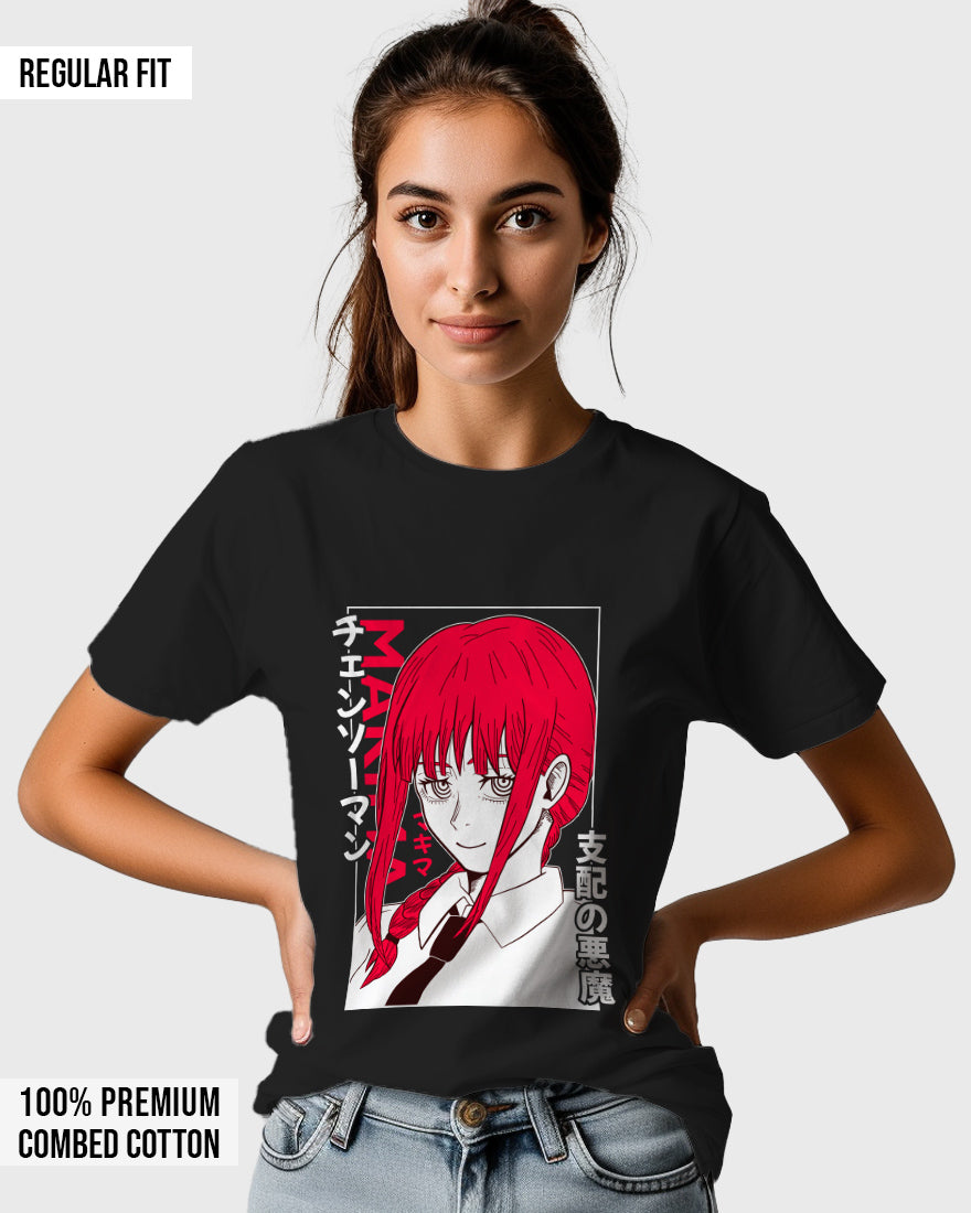 Womens Relaxed Fit TShirt Anime Chainsawman Makima 2