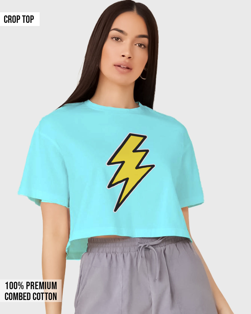 Womens Cropped TShirt Movies Flash Logo1