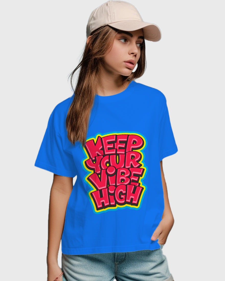 Womens Relaxed Fit TShirt Funky Keep Your Vibe High