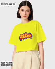 Womens Oversized Cropped TShirt Funky Street