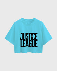 Womens Oversized Cropped TShirt Movies Lustice League