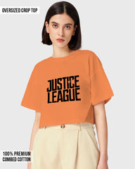 Womens Oversized Cropped TShirt Movies Lustice League